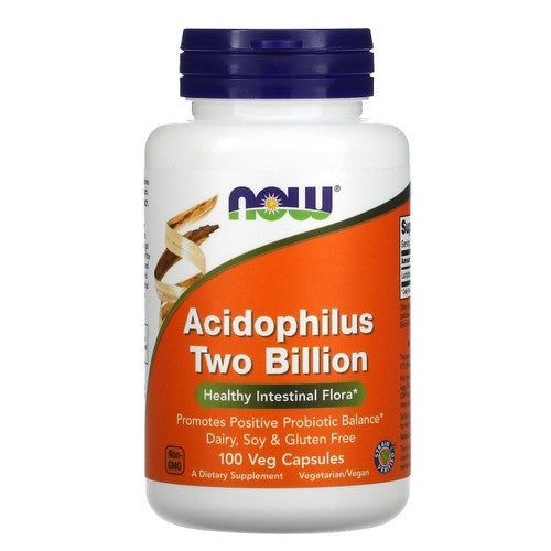NOW Acidophilus Two Billion 100 Veg Capsules Probiotic