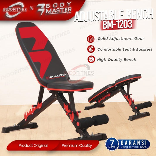 BODYMASTER Adjustable Bench BM-1203 HE - Kursi Gym Fitness Bench Press - BECH BM-1203, BELUM ONGKIR