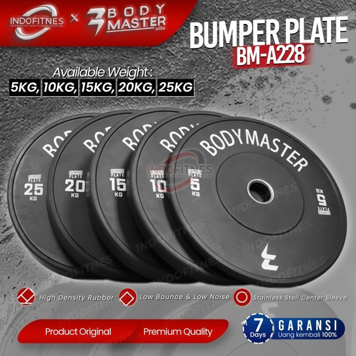 BODYMASTER Olympic Bumper Plate Rubber Barbell Beban 5 10 15 20 25 KG - 5KG, TOPED