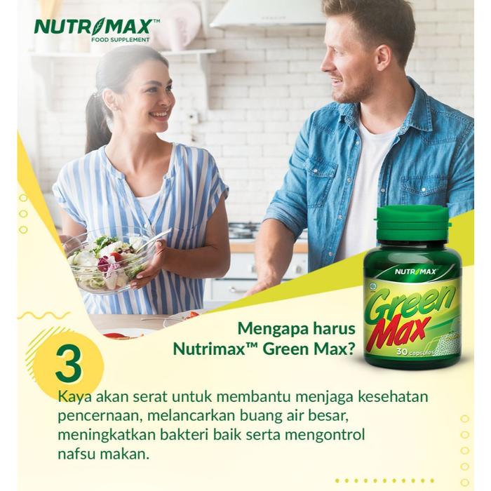 Nutrimax Green Max Kesehatan Pencernaan Detoksifikasi Saluran Cerna - 30 Tablet