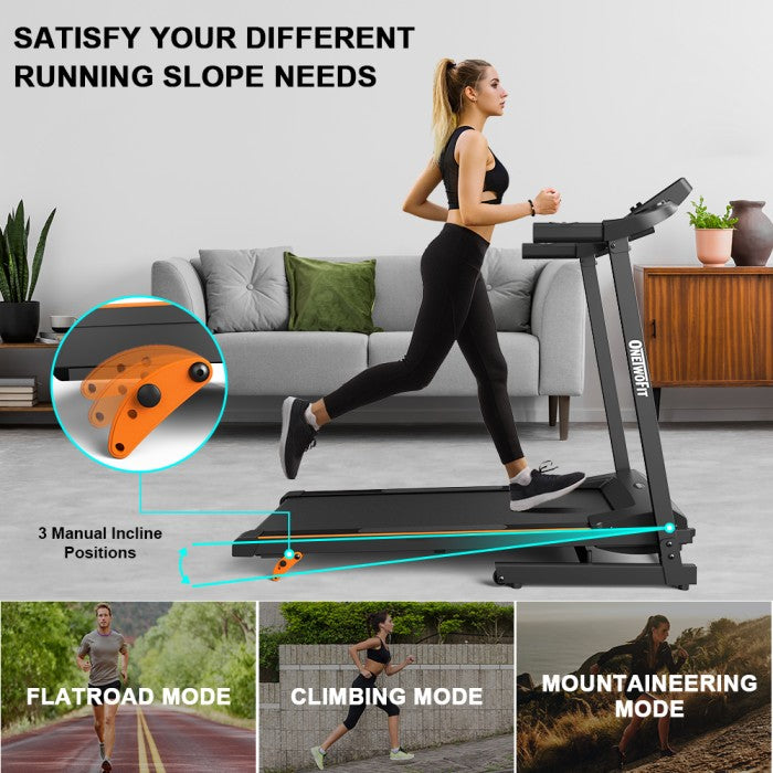 OneTwoFit Alat Fitness Smart Treadmill Elektrik Foldable Treadmill
