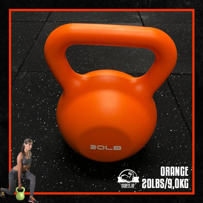 KettleBell 20-LBS / Ketel Bel / Kettle Bell / Alat Angkat Beban / Alat Squat Fitness Rumah bahan PVC Vinyl Halus