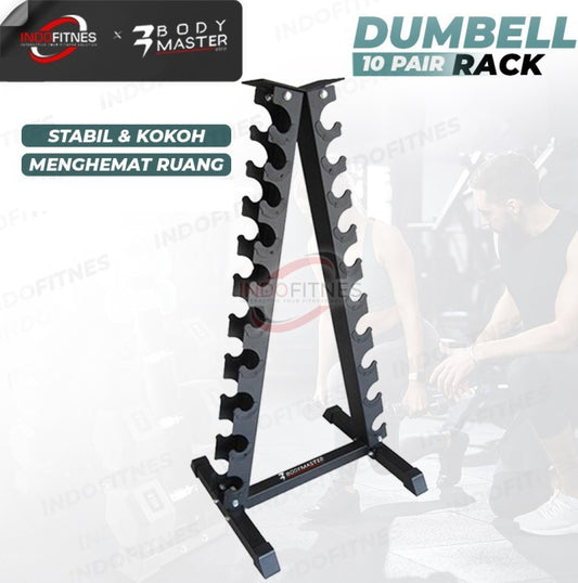BODYMASTER Dumbell Rack 6-10 Set Vertical Standing - Rak Stand - 10 PAIRS