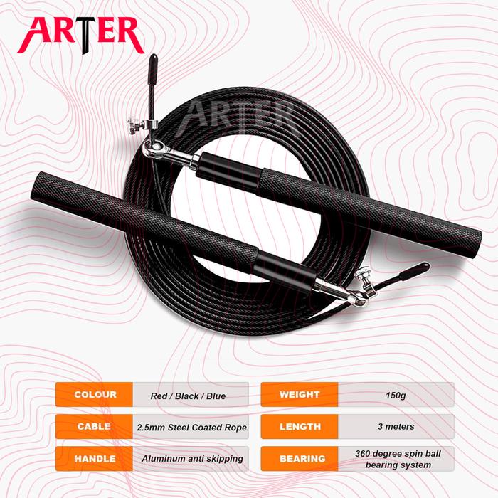 ARTER Steel Premium Skipping Rope 3 Meter Tali Skipping Speed Rope Lompat Tali ALUMINIUM