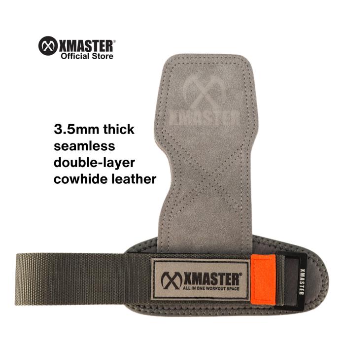 XMASTER Leather Palm Grip for Weightlifting Support - Gray