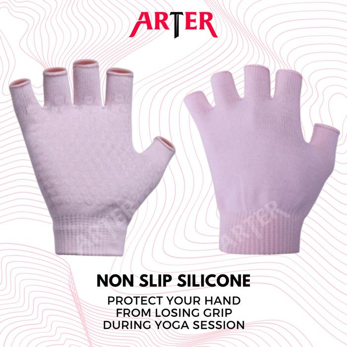 ARTER Sarung Tangan Yoga Pilates Gel Anti Slip Fitness Gym Gloves - Hitam