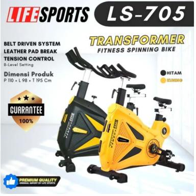 New Lifesports LS 705 Transformer Sepeda Statis Static Bike Fitness komersial bike - Merah