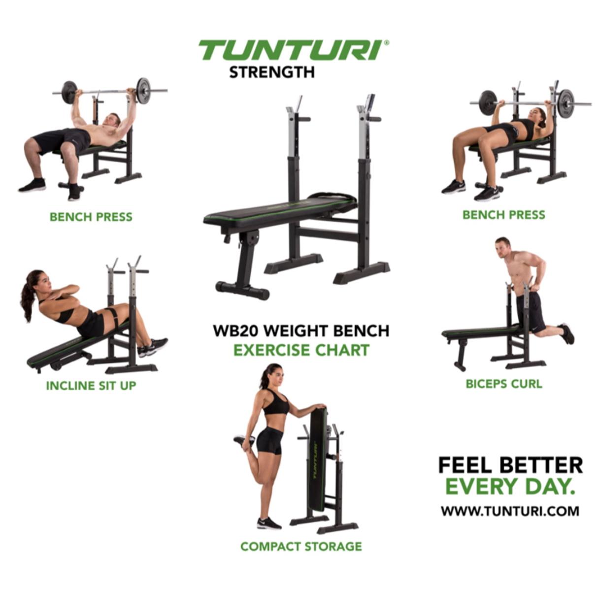 Tunturi Weight Bench Wb 20 Hitam