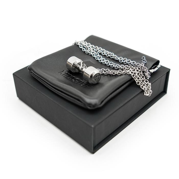 XMASTER dumbbell necklace gym jewelry gift 316 stainless steel CrossFit fitness bodybilding Rogue - Male 35 gr