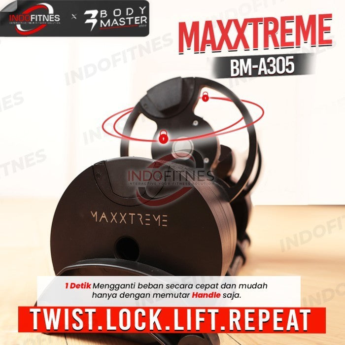 BODYMASTER MAXXTREME 32KG BM-A035 Original Adjustable Dumbell Barbell - BDMS RACK, KURIR TOPED