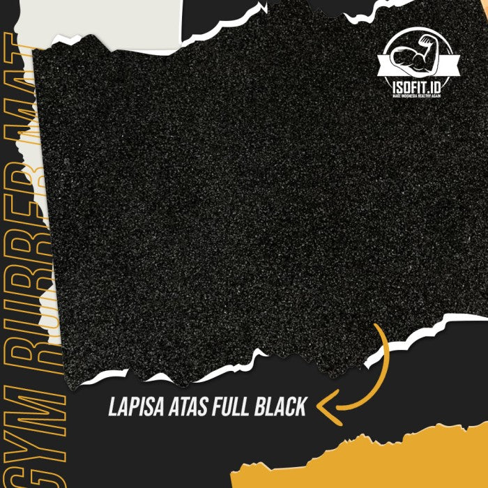 QX01 Black Gym Rubber Floor Mat / Karpet Lantai Karet 2,5CM