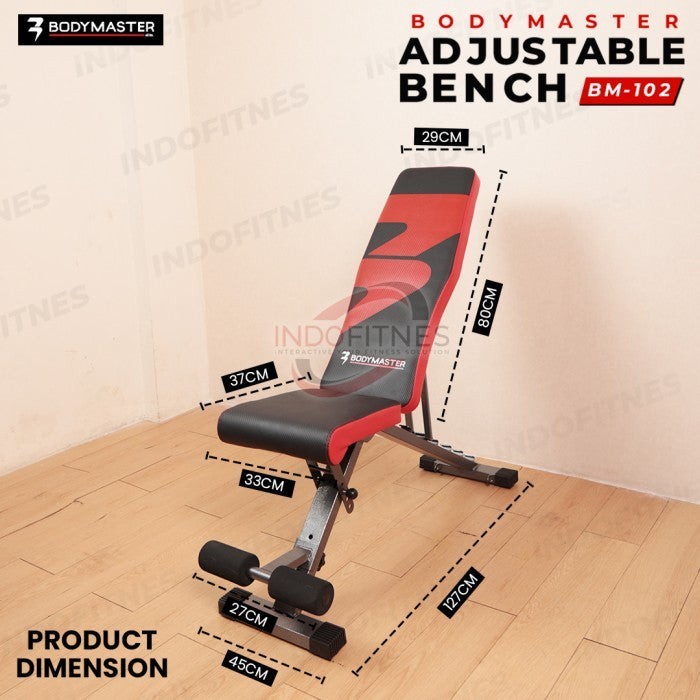 BODYMASTER Adjustable Bench BM-102 Bangku Gym Fitnes Sit Up Dumbell - BENCH BM-102