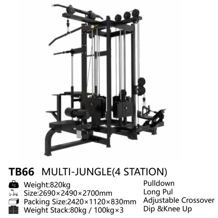 BRTW TB66 Multi 4 Junggle Station / Commercial Equipment Fitness