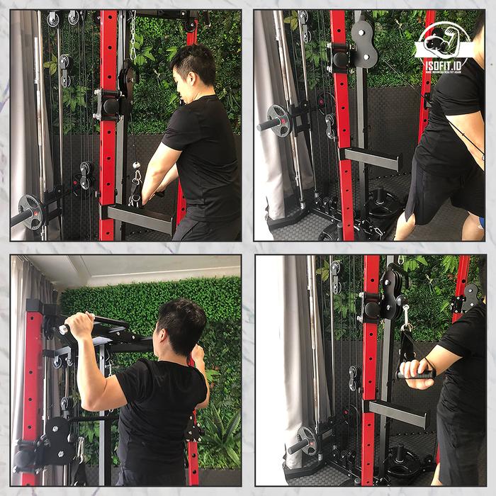 Multifunction Gym Bilateral Bird Trainer Squat Rack / Alat Gym Pelatihan Dayung Otot Tangan + Rak Squat