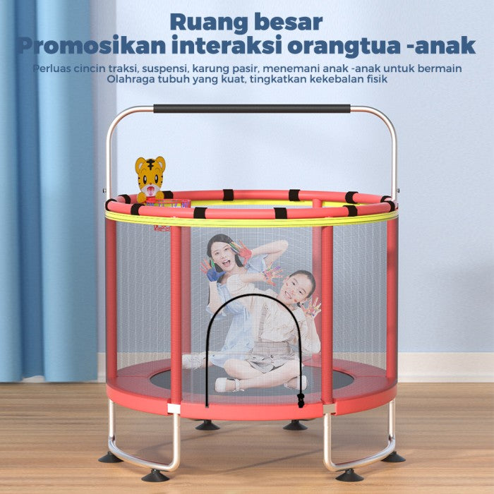 OneTwoFit Trampolin Mainan Anak Viral Diameter 140cm Alat Olahraga Fitness Lompat Sport Trampoline - Merah