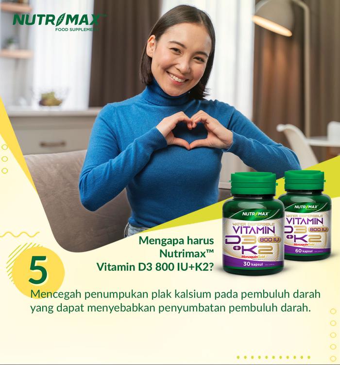 Nutrimax Water Dispersible Vitamin D3 + K2 Kalsium Calcium Kesehatan Tulang Osteoporosis Lansia