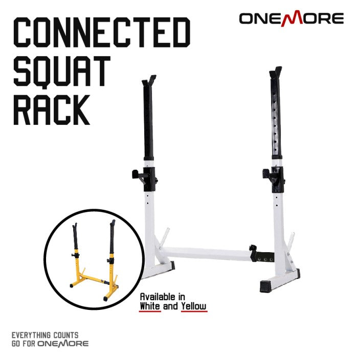 ONE MORE Adjustable Connected Squat Rack Tiang Rak Barbell - SINGLE (HITAM)