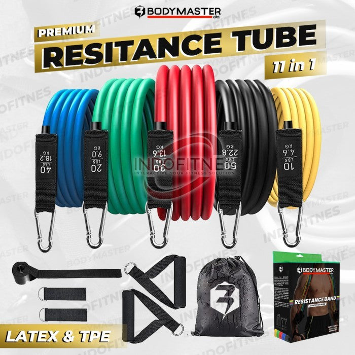BODYMASTER Premium 150lbs Resistance Band Set I315 Tube Set Latex TPE  - TPE