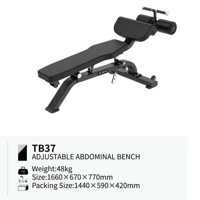 BRTW TB37 Adjustable Decline/Abd Bench/Comercial Equipment Fitness