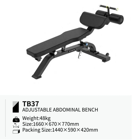 BRTW TB37 Adjustable Decline/Abd Bench/Comercial Equipment Fitness