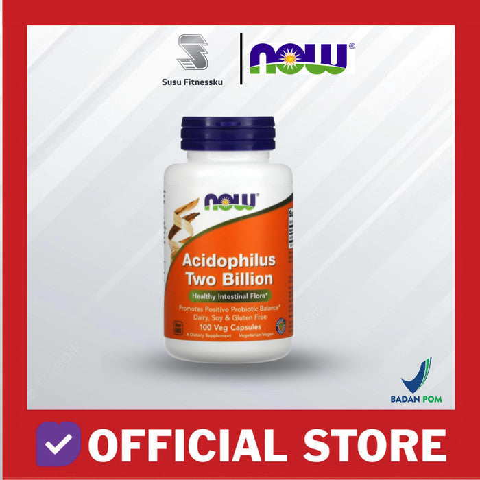 NOW Acidophilus Two Billion 100 Veg Capsules Probiotic