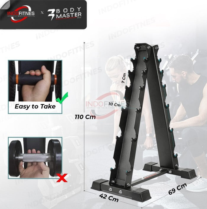 BODYMASTER Dumbell Rack 6-10 Set Vertical Standing - Rak Stand - 10 PAIRS