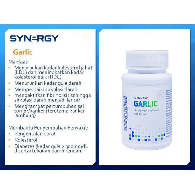 Synergy Garlic 60 Tablet, mengontrol tekanan darah,kolesterol