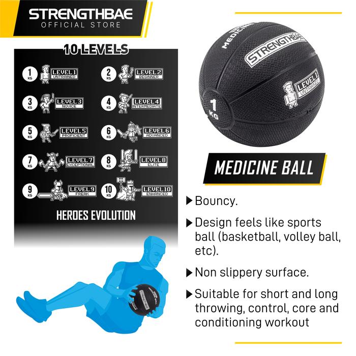 Medicine / Slam / Wall Ball STRENGTHBAE Bola Gym Fitness Dead Balls - Slam 2kg