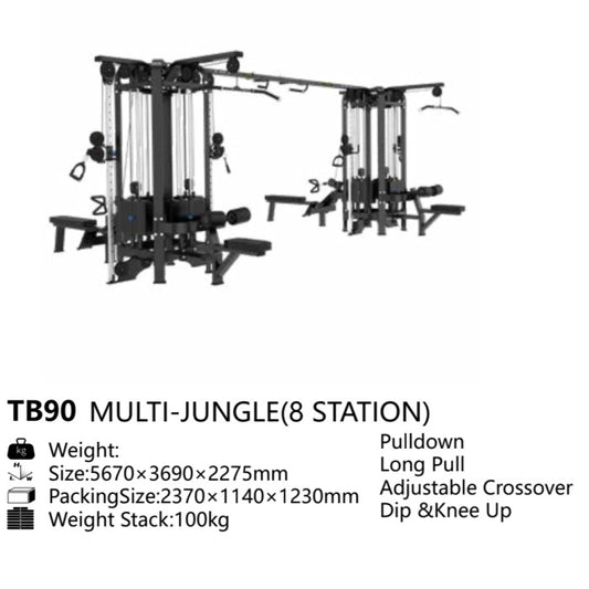 BRTW TB90 Multi Junggle 8 Station / Commercial Equipment Fitness - Pwmbayaran ke2
