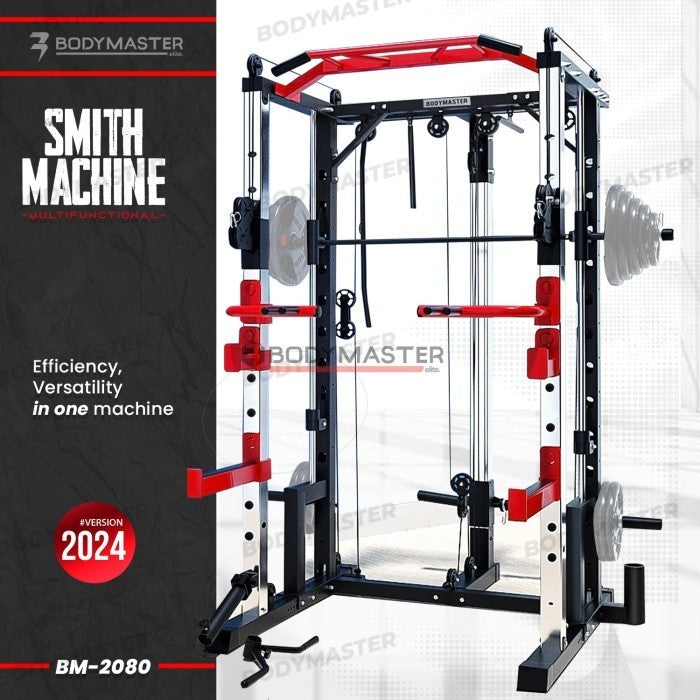 BODYMASTER Smith Machine BM-2080 - Squat Power Rack Bench Press Cable - Alat saja, TOPED