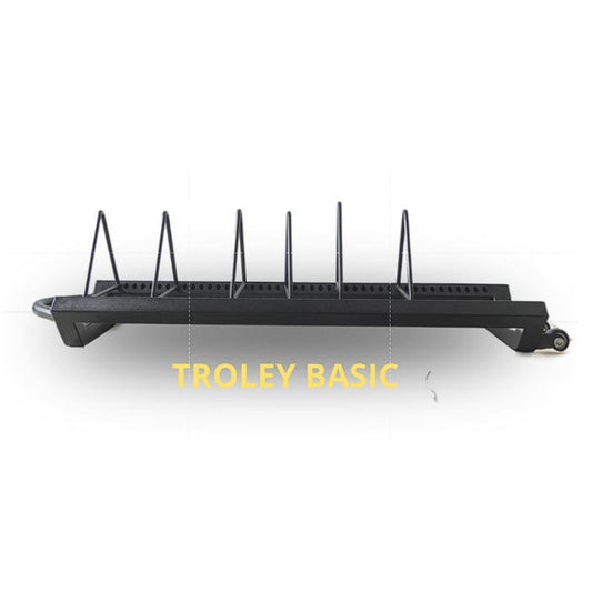 XMASTER Plate Storage Trolley Pro Stainless Steel Adjustable Holder 4 Roda Gym Komersial Crossfit - Trolley 2 Wheel