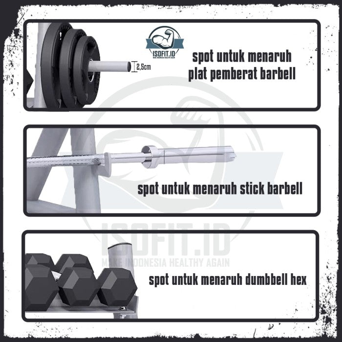 Rak Dumbell 2 Tingkat / Dumbell Storage Rack 2 Layer
