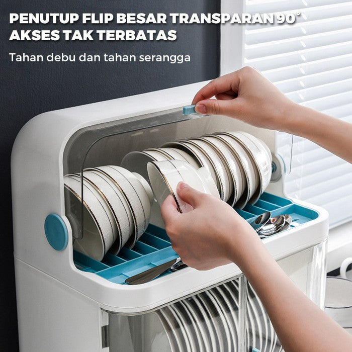 OneTwoFit Rak Piring Plastik Rak Pengering Piring Baki pembuangan yang