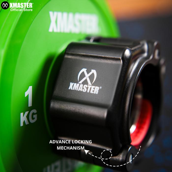 XMASTER Barbell Lock Clamp Collar Pengunci Barbell Fitness CrossFit Gym Powerlifting ROGUE ELEIKO - Firm Grip Red