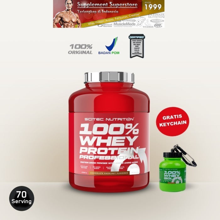 Scitec - WHEY PROTEIN PROFESSIONAL 5Lb Choco Hazelnut - Tanpa Bonus