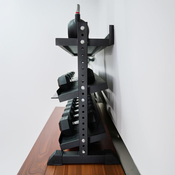 XMASTER Rak Dumbbell 3 Layer Besi Kokoh untuk Gym Rumah & Komersial Kapasitas 400kg Finishing Powder Coating Anti Karat