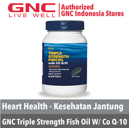 Gnc Triple Strength Fish Oil With Coq 10 - 60 Kapsul Lunak (885411)