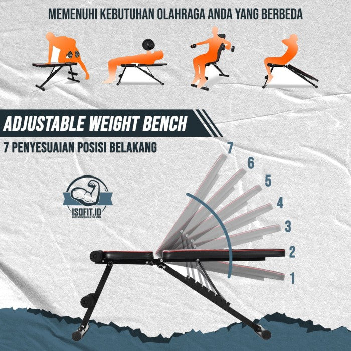 Adjustable Gym Bench Press / Kursi Alat Fitness Rumah