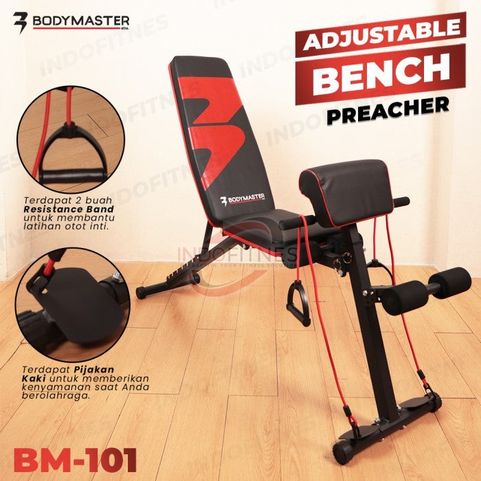 BODYMASTER Adjustable Preacher Bench BM-101 Kursi bangku Gym Sit up - TOPED