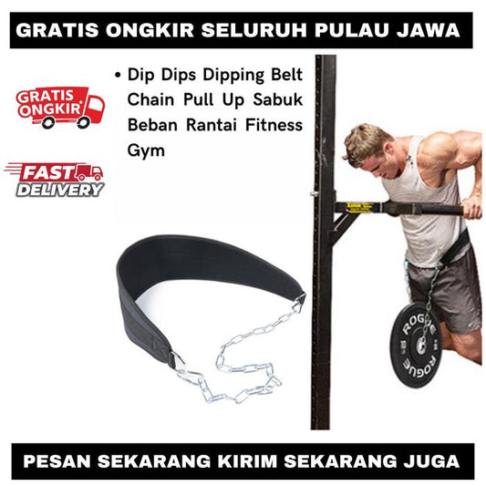 Dip Dips Dipping Belt Chain Pull Up Sabuk Beban Rantai Fitness Gym
