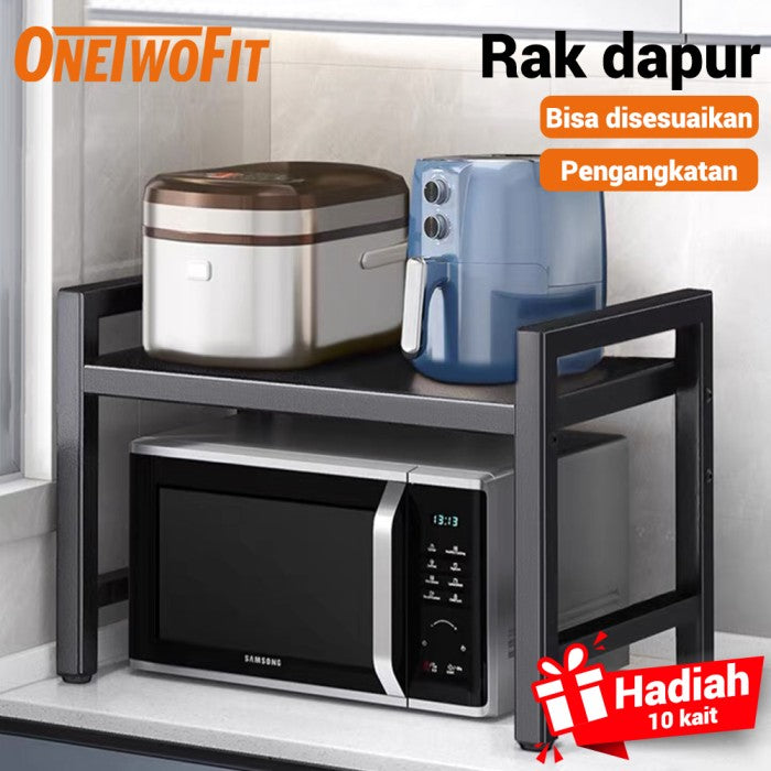 OneTwoFit Rak Dapur Multifungsi Rak Microwave Rak Oven Rak Bumbu