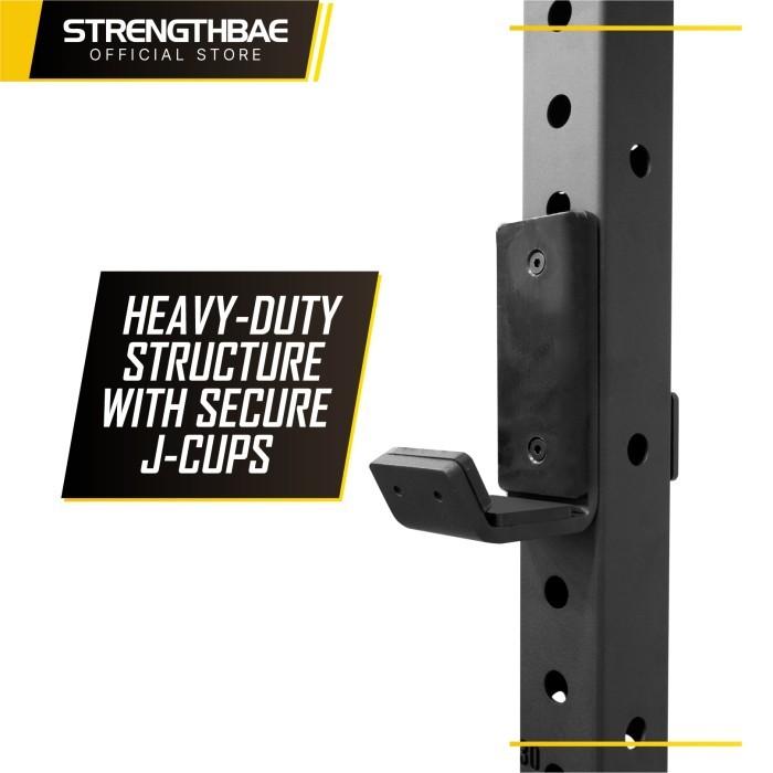 Folding Squat Rack STRENGTHBAE Foldable Power Rack Wall Mount Rig Mounted Rigs Half Bench Press