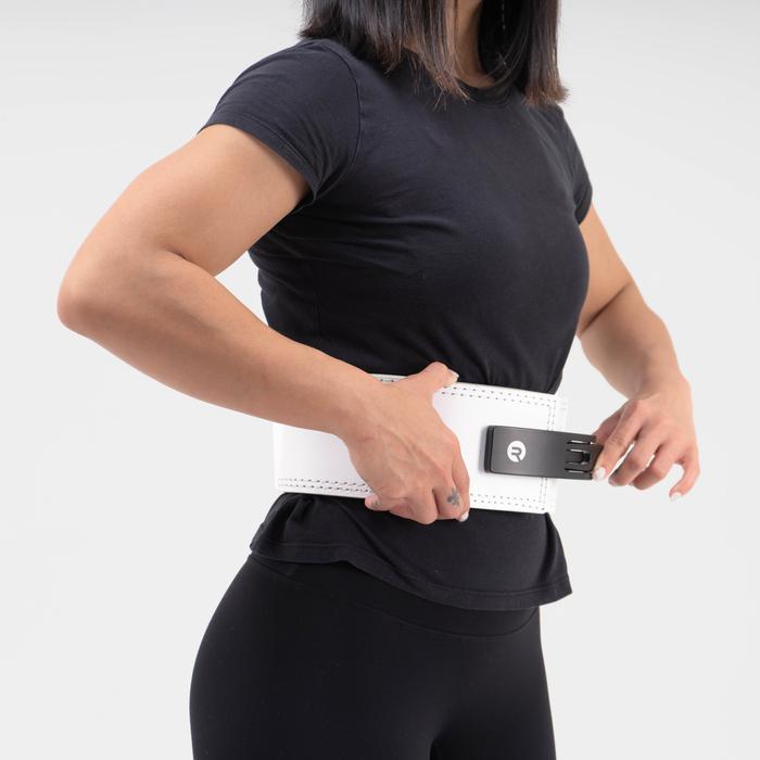 Rughen Lever Belt 12mm for Weight Lifting - Colored Edition - Putih, 2XS QuickAdjust