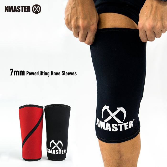 XMASTER Knee Sleeves 7mm – Pelindung Lutut Deadlift & Squat Gym - Red, S
