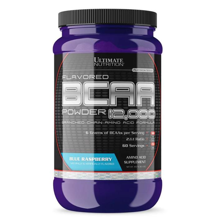 Ultimate Nutrition Flavored BCAA 12,000 suplemen fitness / suplemen gym / suplemen protein penambah massa otot - Fruit Punch, 475 gr