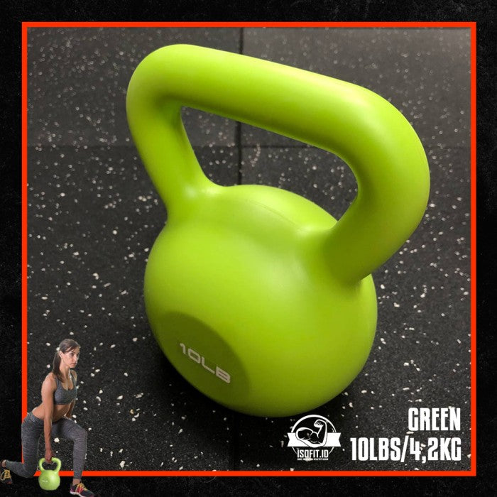 KettleBell 10-LBS / Ketel Bel / Kettle Bell / Alat Angkat Beban / Alat Squat Fitness Rumah bahan PVC Vinyl Halus