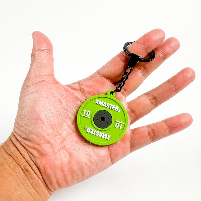 [NEW] Gantungan Kunci Gym XMASTER – Miniatur Bumper Plate PVC | Keychain Unik Pecinta Fitness & Powerlifting - green