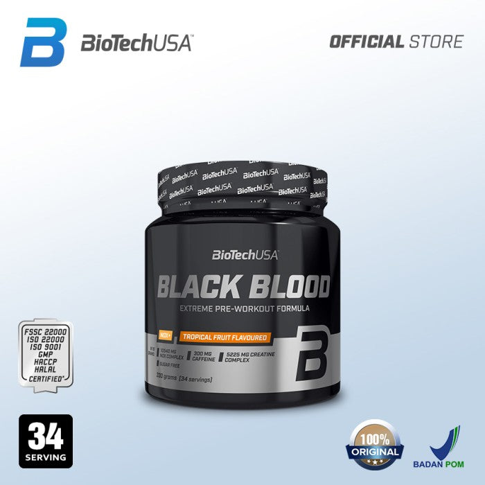 Biotech - BLACK BLOOD PRE-WORKOUT 340 Gram - Tropical Fruit