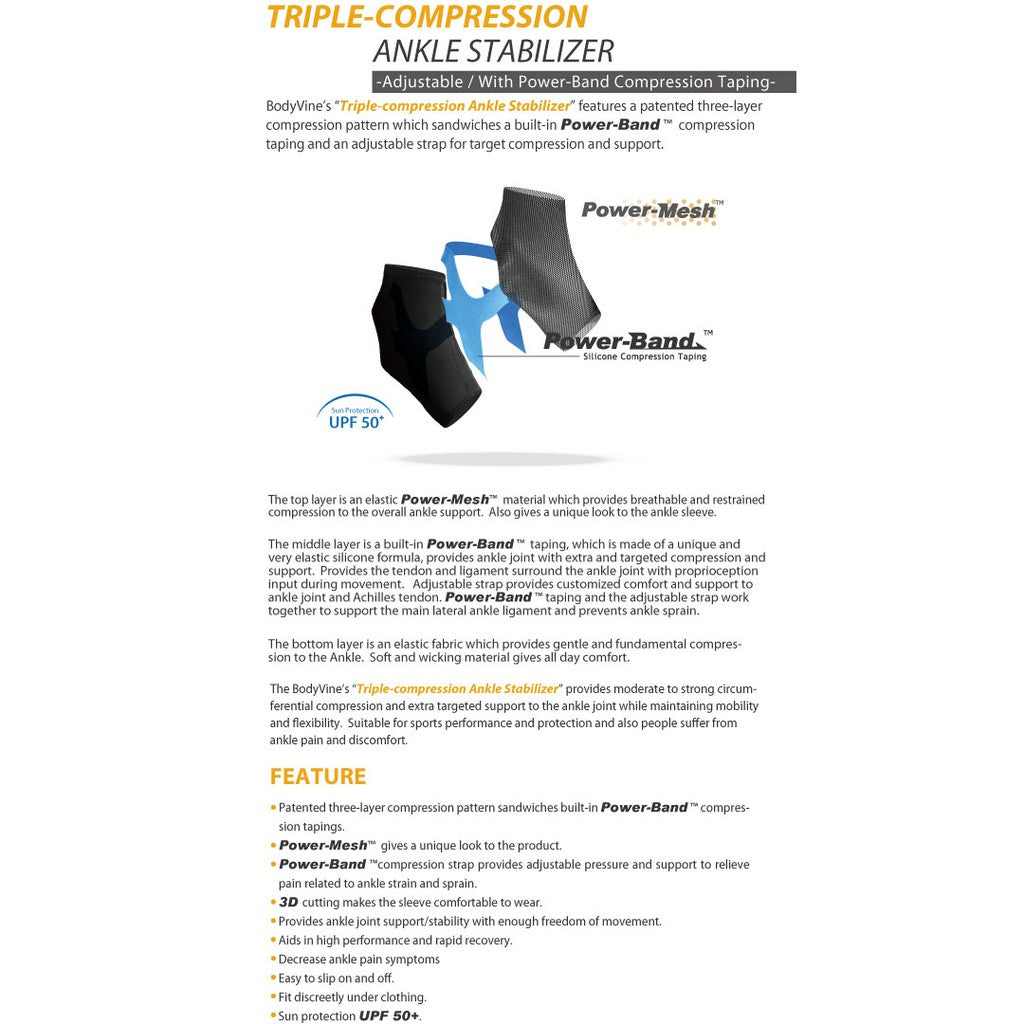 Ankle Stabilizer Bodyvine Triple-Compression