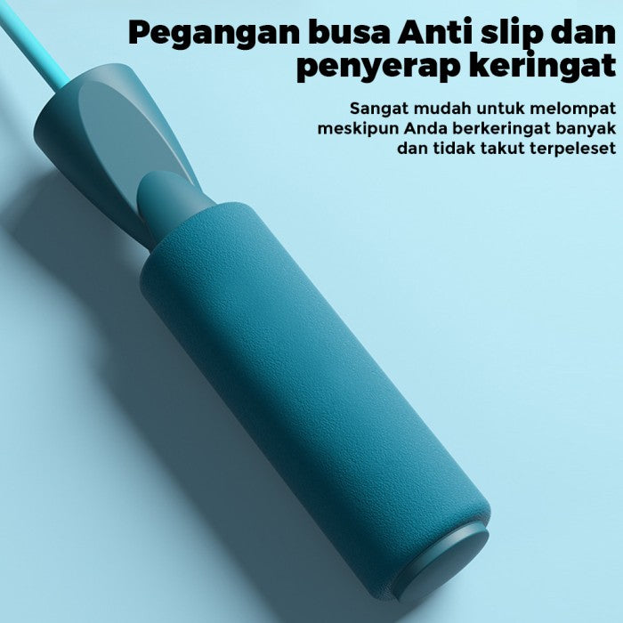 OneTwoFit Foam Jump Rope PVC Skipping Rope Panjang disesuaikan Tali - Hitam